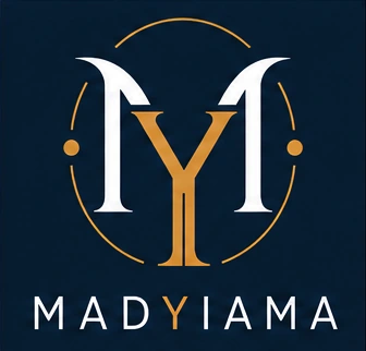 Monogramme et nom MADYIAMA, avec le Y doré